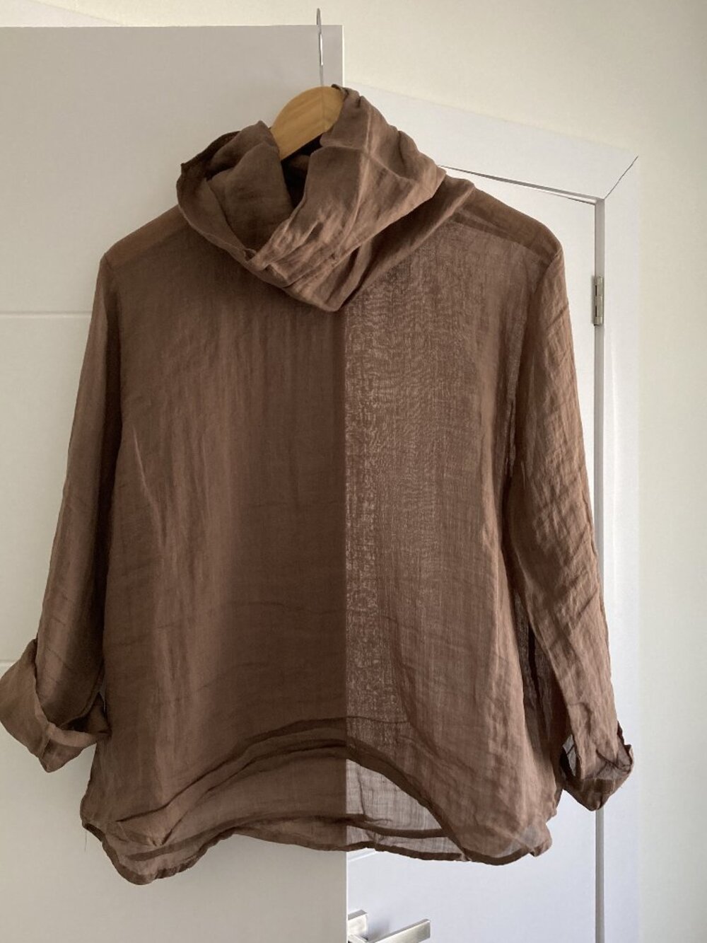 100% Linen Ramie  Top, OS, Khaki color